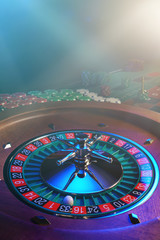 Roulette table close up at the Casino