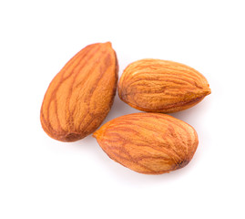 almond  nuts an isolated on white background