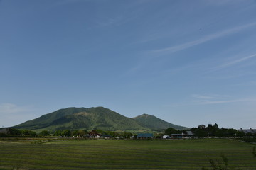 日本の岡山県の蒜山高原の風景