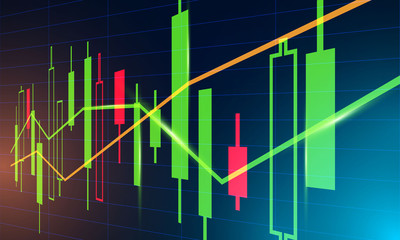 
Investment design background and the concept of stock market. Earn and profit with green bar charts.