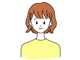 女性 正面 笑顔 