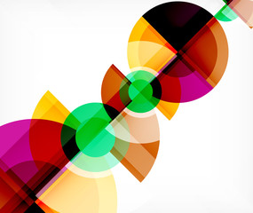 Obraz premium Abstract background, circle and triangle design round shapes overlapping. Geometric trendy template. Vector Illustration For Wallpaper, Banner, Background, Card, Book Illustration, landing page