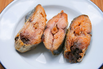 Fried dried King mackerel salted fish