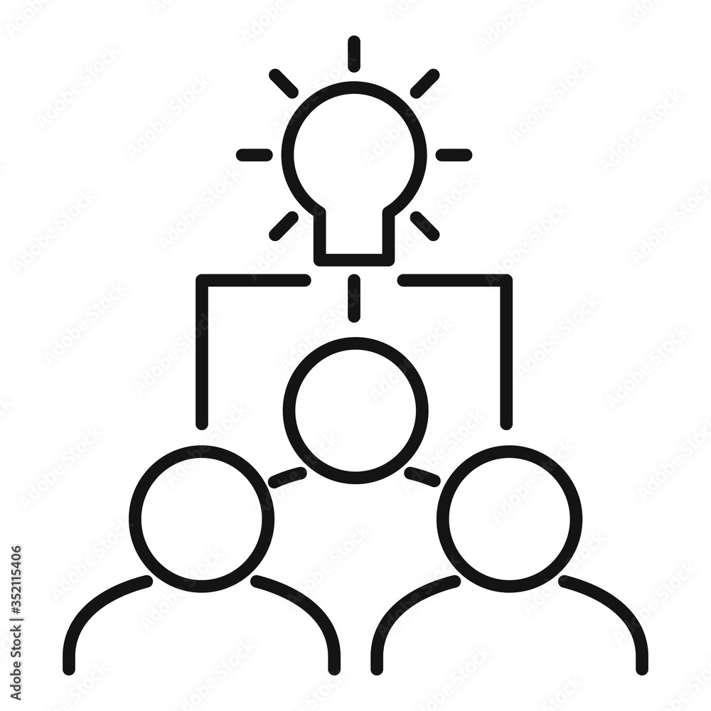 Aufkleber bulb idea collaboration icon. outline bulb idea collaboration vector icon for web design isolated on