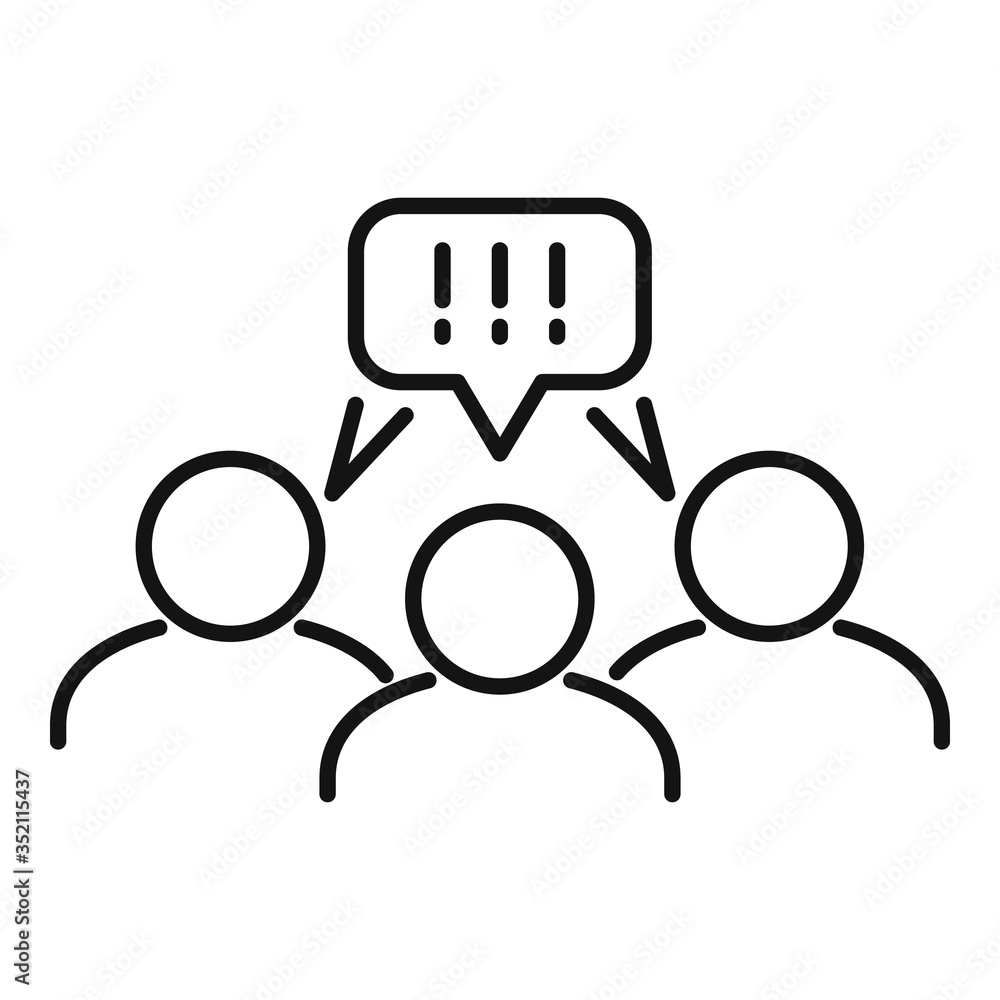 Poster collaboration chat icon. outline collaboration chat vector icon for web design isolated on white bac