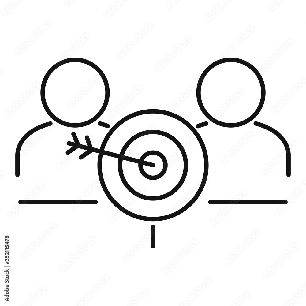 Poster target collaboration icon. outline target collaboration vector icon for web design isolated on white