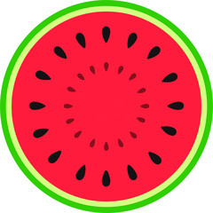 watermelon piece round cartoon vector illustration