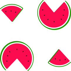 watermelon piece cartoon vector illustration new