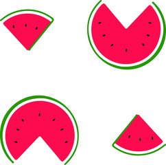 watermelon piece cartoon vector illustration new