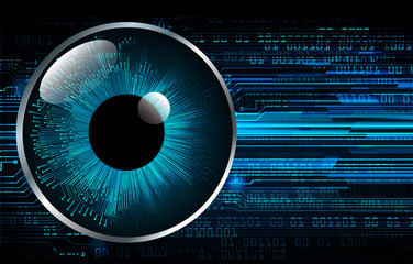 Blue eye cyber circuit future technology concept background