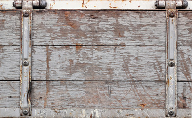 Background from old ragged boards with traces of old paint, scratches, scuffs and cracks.