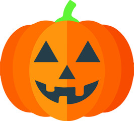 Halloween smiling pumpkin orange icon illustration