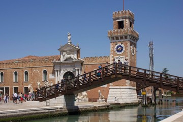 Fototapeta na wymiar The main gate of Venice Arsenal (Arsenale di Venezia), Italy