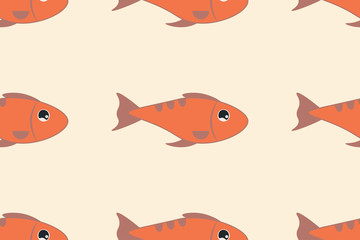 Seamless pattern background with cute exotic aquarium fishes. Vector EPS10 illustration.