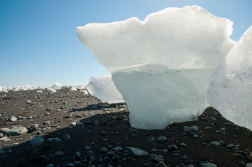 parts of ice at black beach