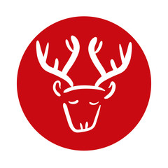 reindeer animal block style icon