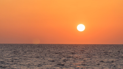 Sunset over the Mediterranean sea in Tel-Aviv, Israel.