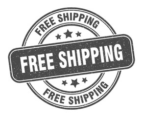 free shipping stamp. free shipping label. round grunge sign