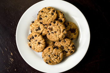 aerial view of a plate with cookies