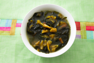 Fresh Seaweed Soup with dried pollack, Hwangtae Miyeok-guk