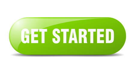 get started button. get started sign. key. push button.