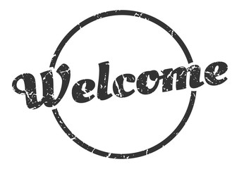 welcome sign. welcome round vintage grunge stamp. welcome