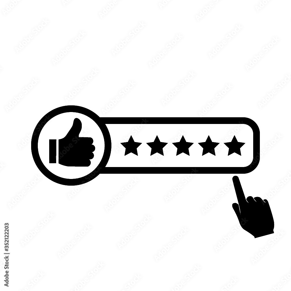 Poster rating icon. rate status level for app isolated on white background
