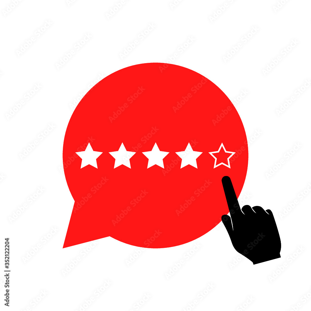 Poster rating icon. rate status level for app isolated on white background