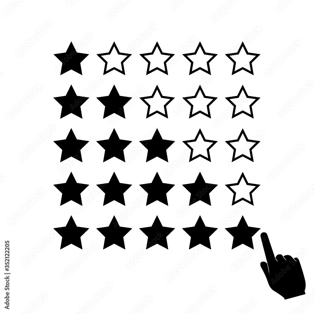Poster rating icon. rate status level for app isolated on white background