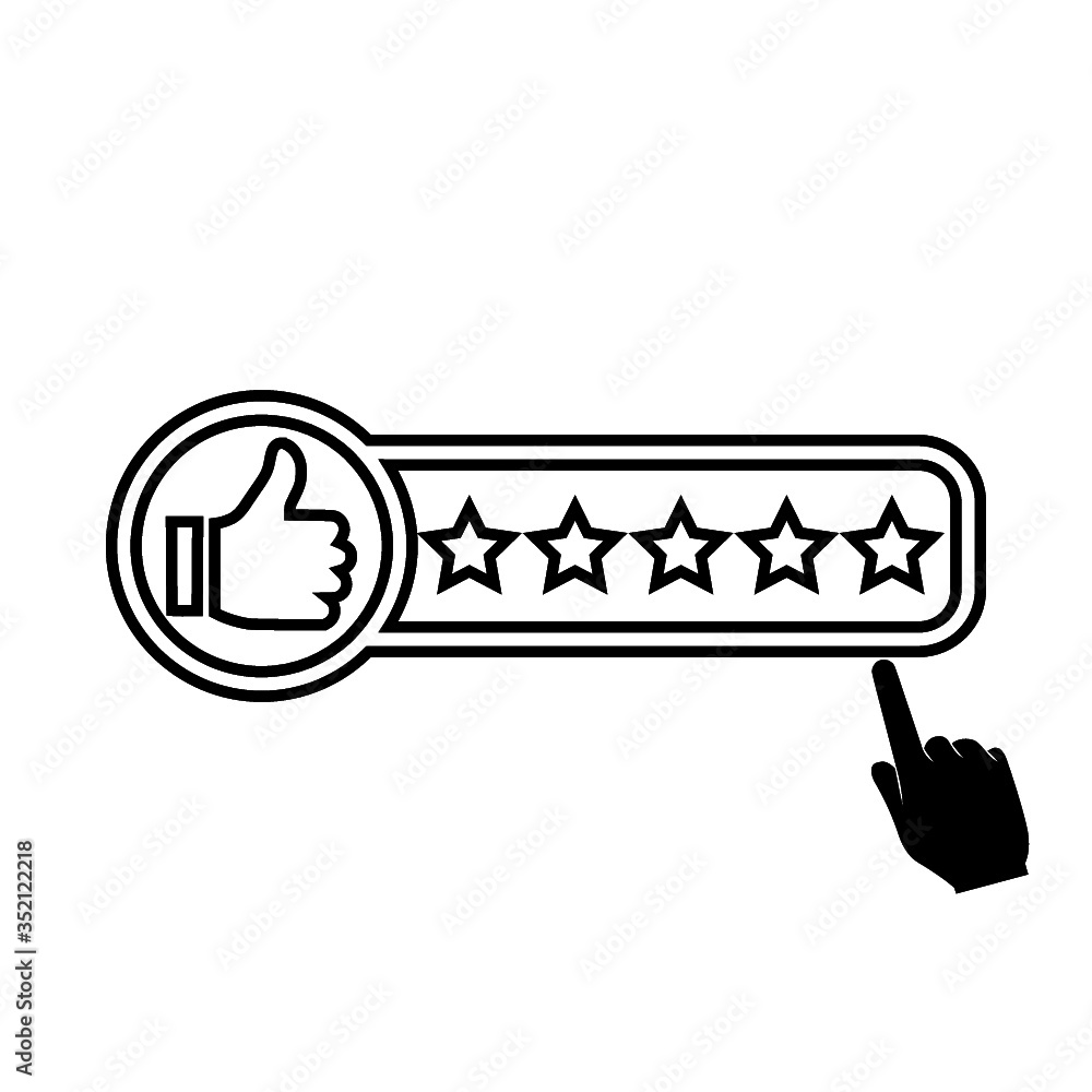 Poster rating icon. rate status level for app isolated on white background