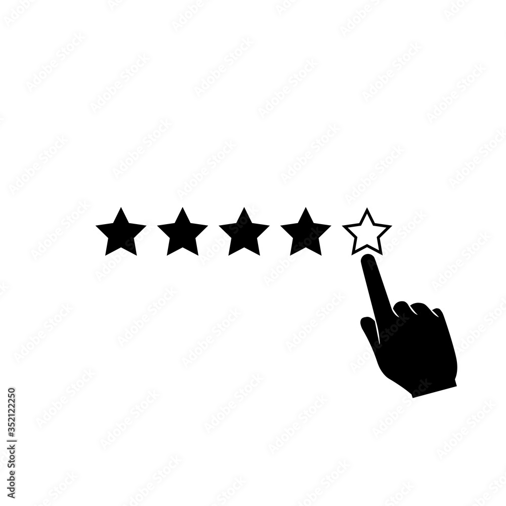 Poster rating icon. rate status level for app isolated on white background