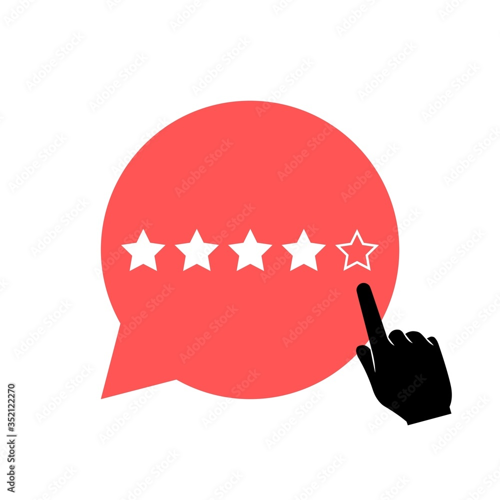 Poster rating icon. rate status level for app isolated on white background