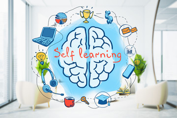 Obraz premium Self education and personal growth sketch in room