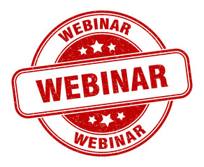webinar stamp. webinar round grunge sign. label