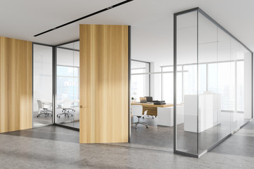 Wooden door CEO office and meeting room
