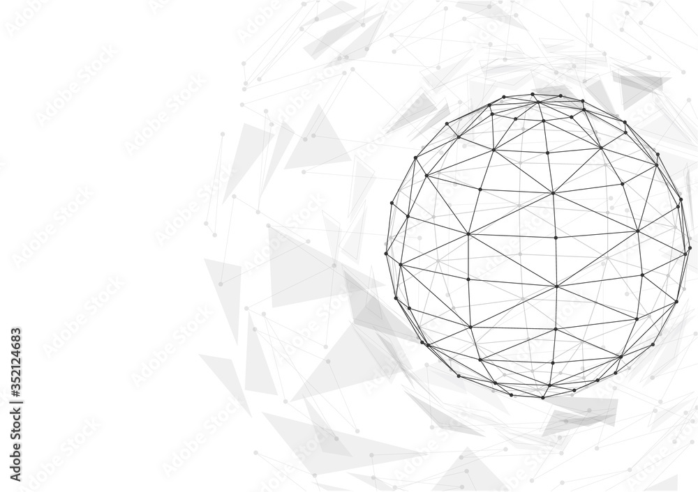 Poster vector polygon background abstract technology communication data science