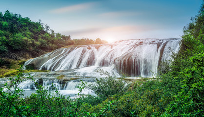 Natural landscape of Huangguoshu waterfall in Guizhou..