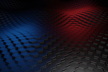 Abstract background of hexagon. 3D rendering.