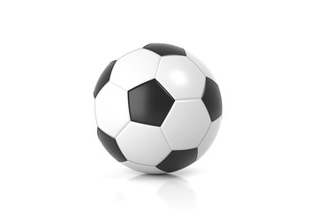 Football on white background. 3d rendering.