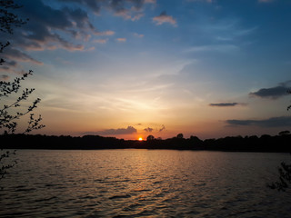 sunset on a lake 