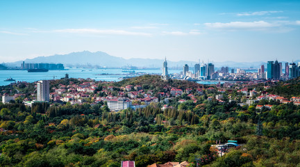 Old city scenery along Qingdao coastline