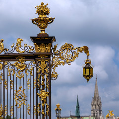 Fototapeta na wymiar One of the ornate gates in Stanislas Place - Nancy - France