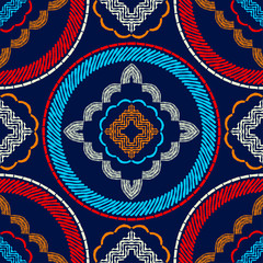 Obraz premium Seamless background. Geometry. Design with manual hatching. Ethnic boho ornament. Tribal motif. Vector illustration for web design or print.