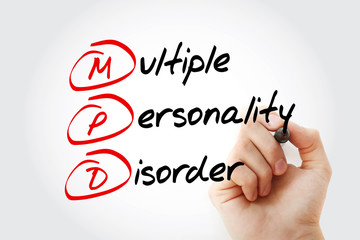 MPD - Multiple Personality Disorder acronym, medical concept background