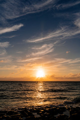 来間島の長間浜の美しい夕日