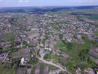 Aerial view of the saburb landscape (drone image).Near Kiev ,Ukraine