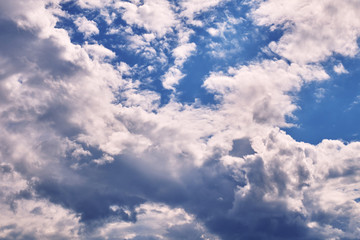 Fototapeta na wymiar Blue sky with white clouds. Sky texture..