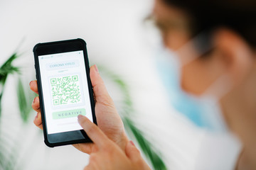 Corona Virus App with QR Code, used to Confirm Individual Health Status related to COVID19.