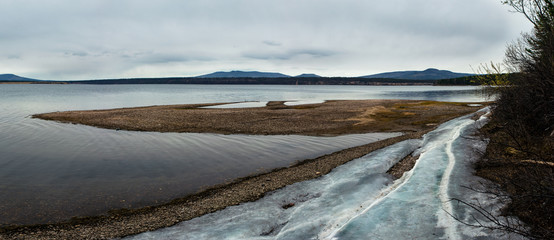 spring shores of the Bratsk reservoir