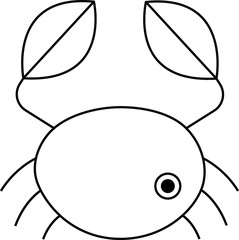 crab, seafood, sea animal, icon, vector, illustration